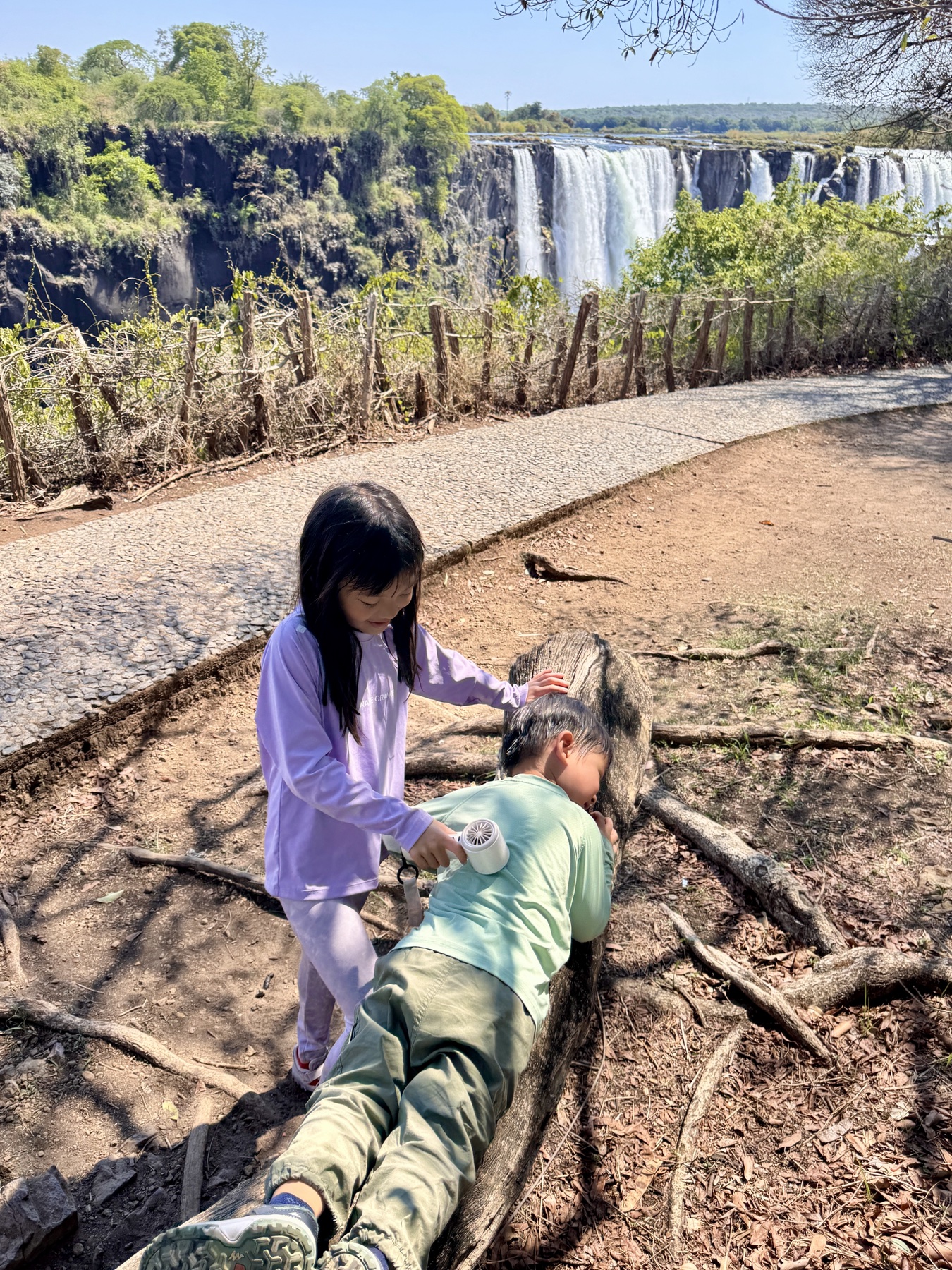 The children at Victoria Falls