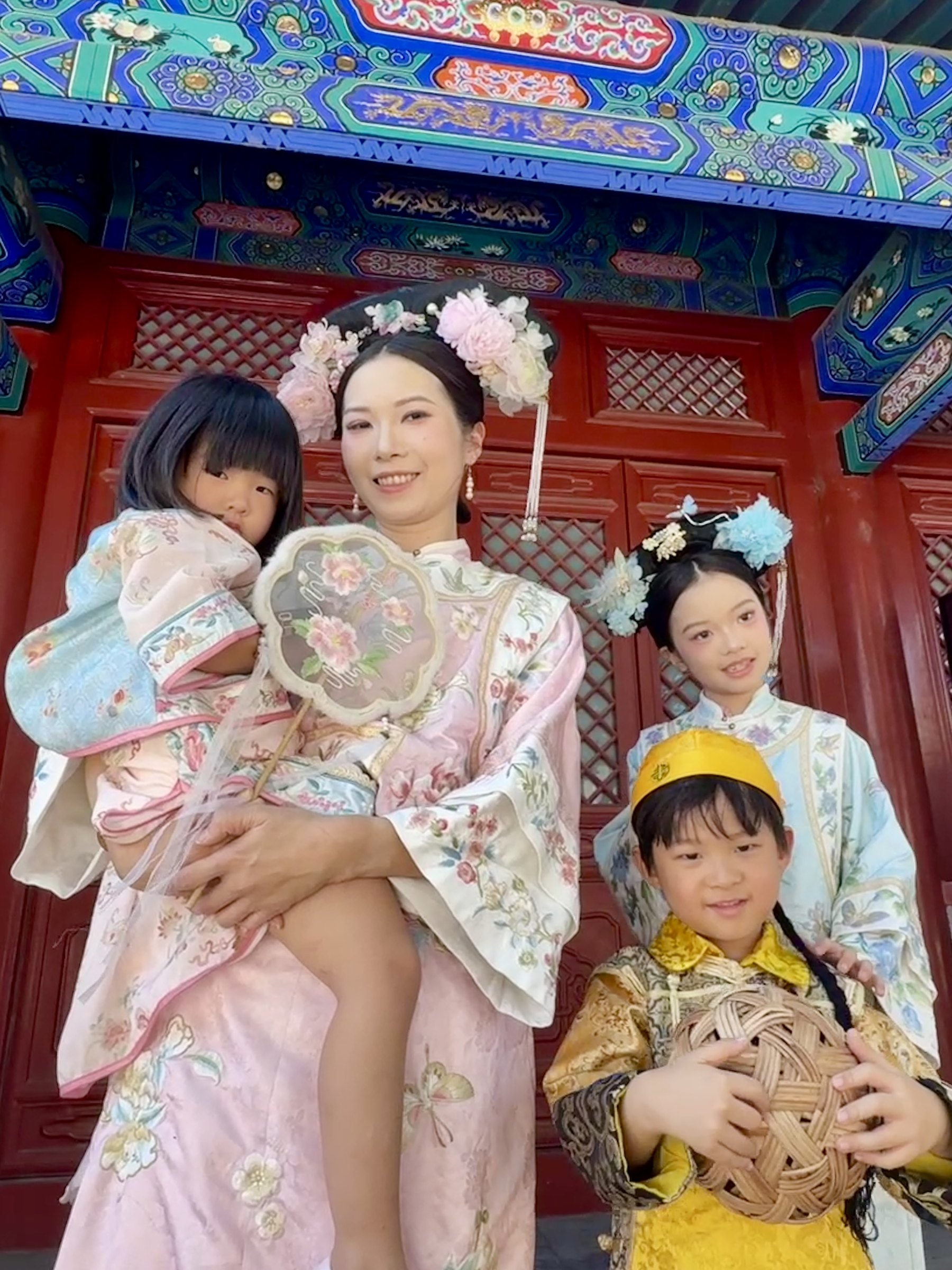 My wife and the children dressed in hanfu