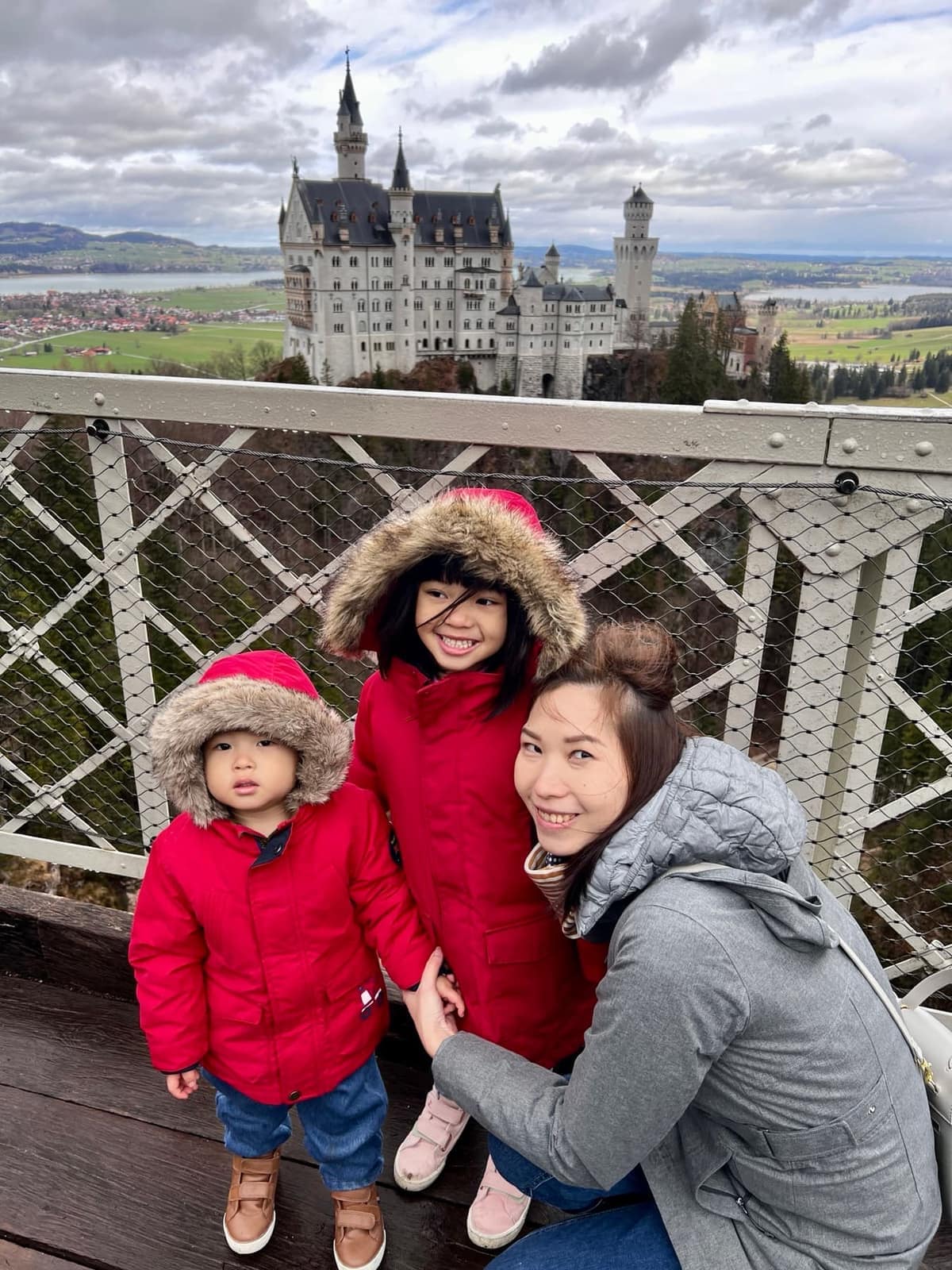 The family at Neuschwanstein Castle