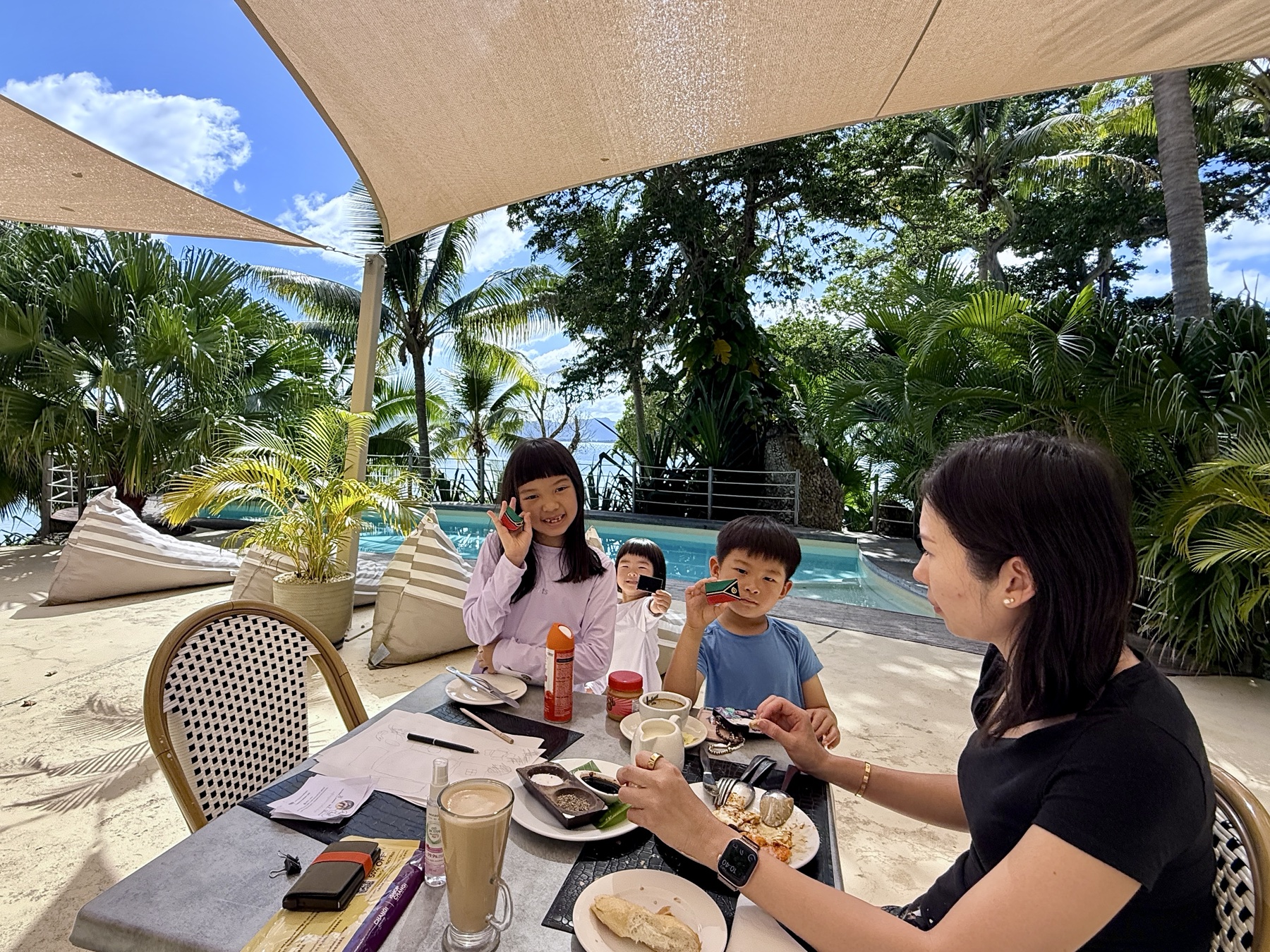 Breakfast outside in Vanuatu