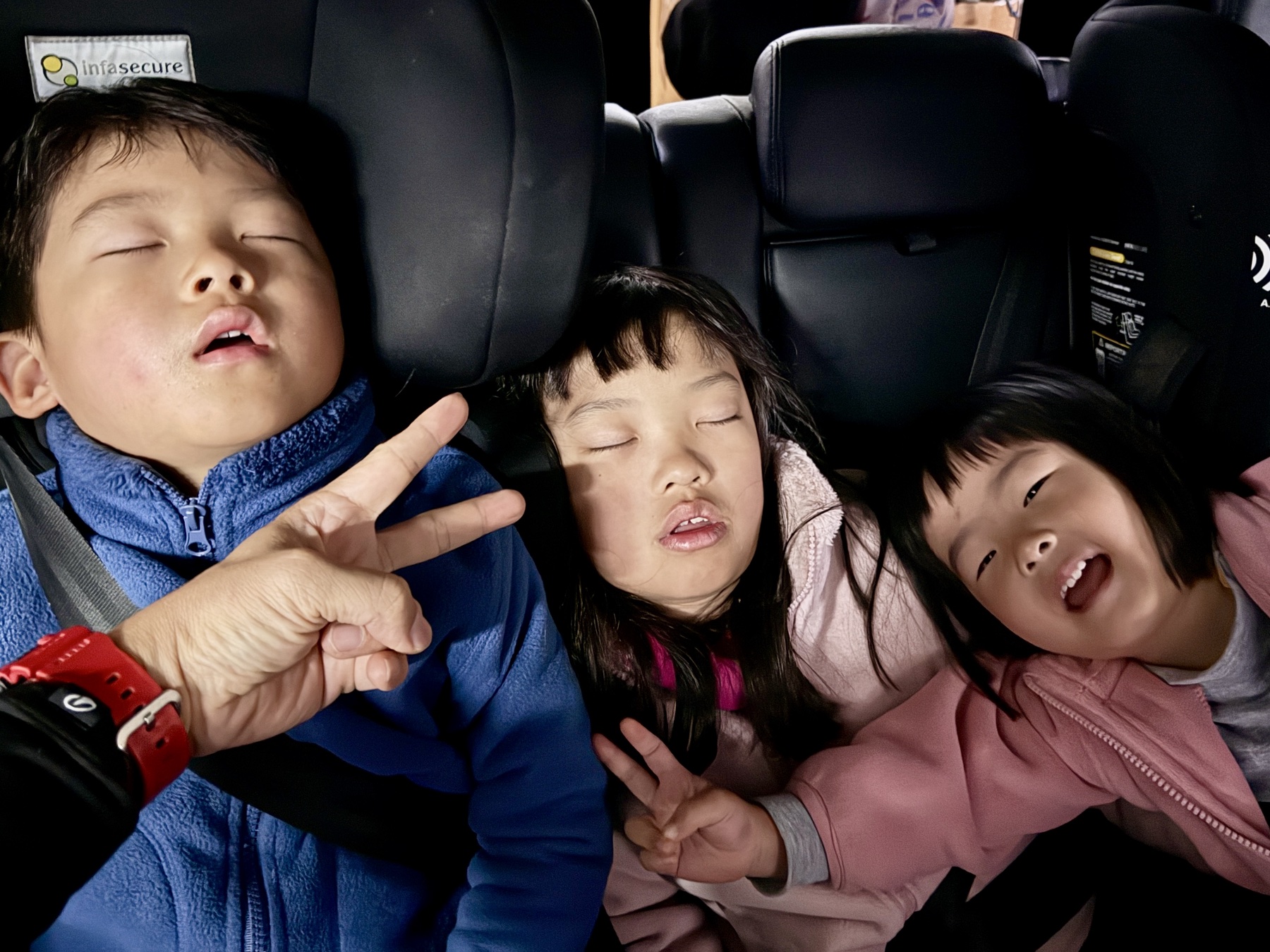 Children resting after skiing
