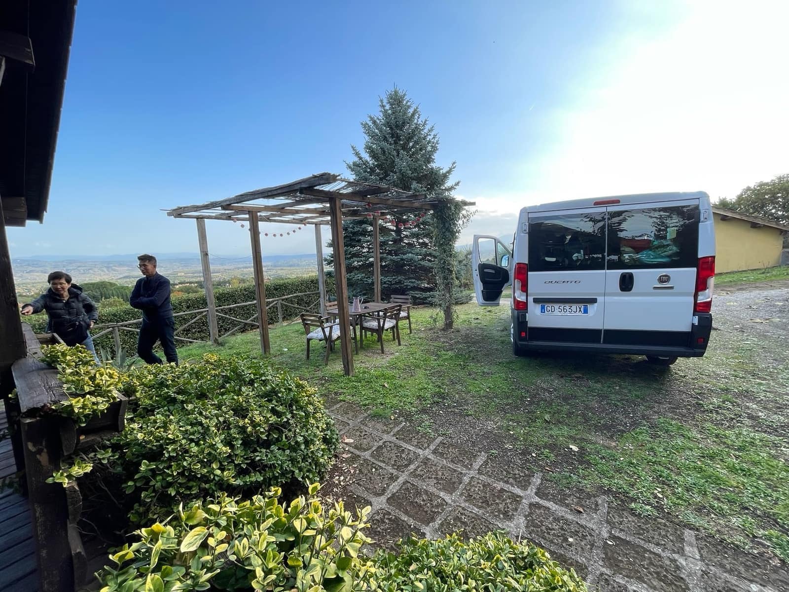 The family van at a hill-country farm stay
