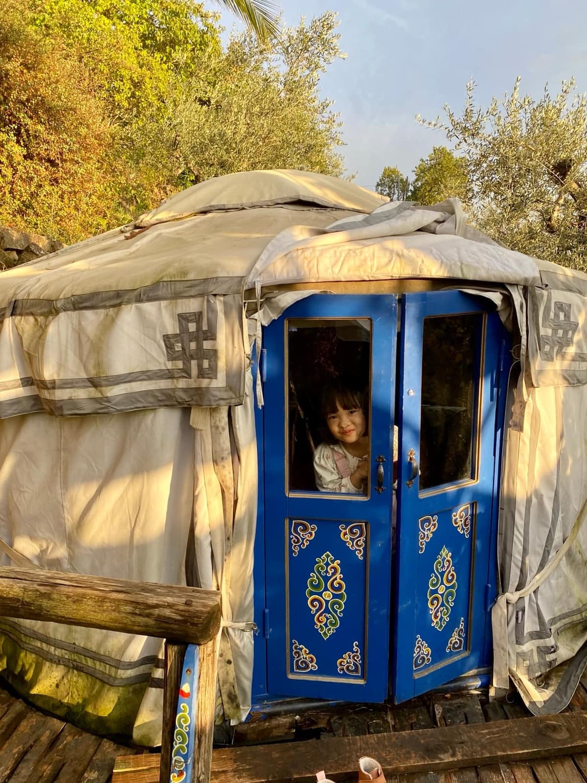 A yurt at the Italian farm stay