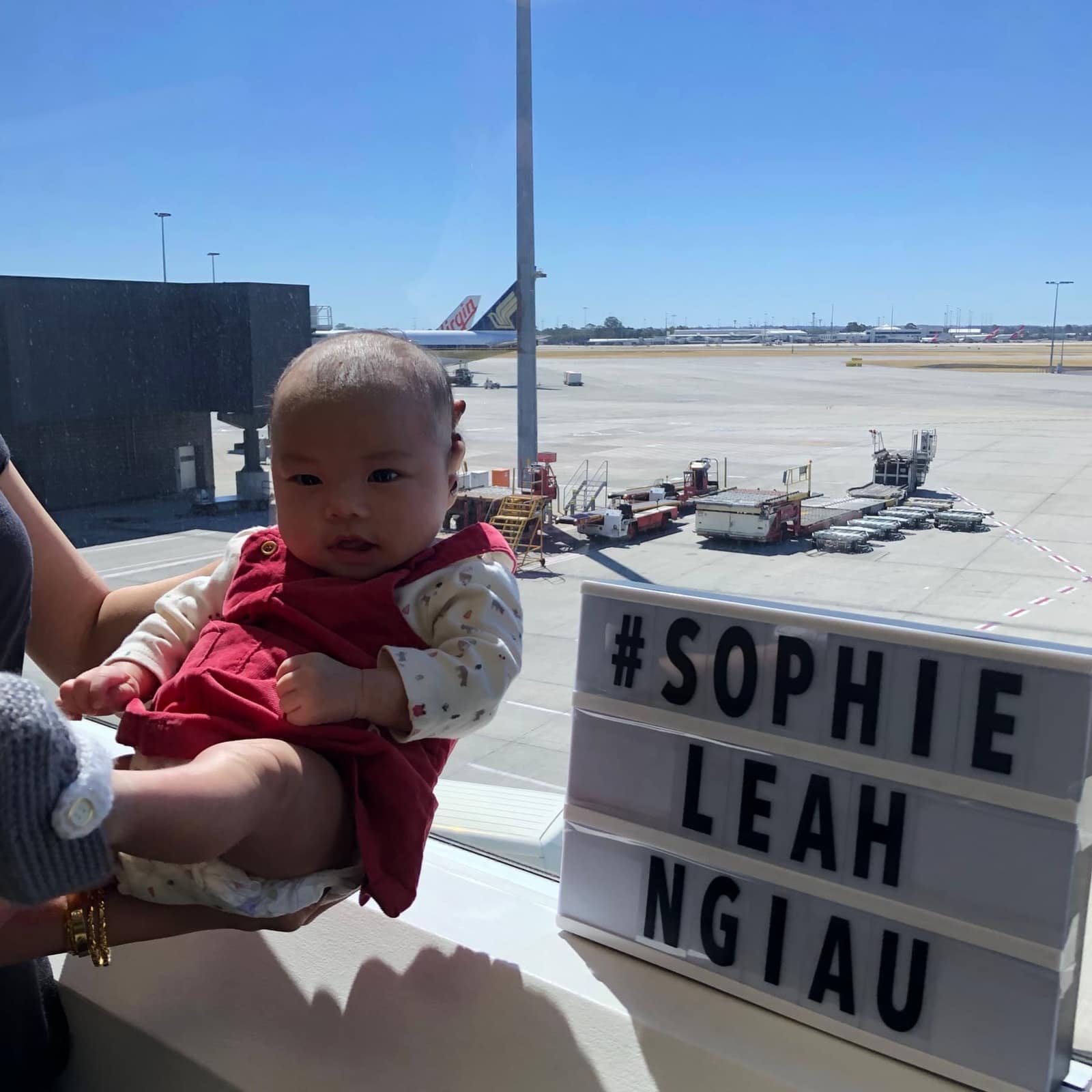Baby Sophie at Perth Airport