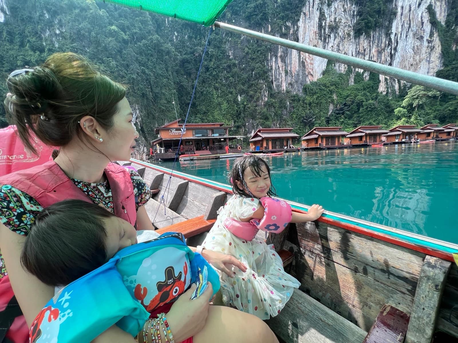 The boat journey across Cheow Lan Lake to the floating stay