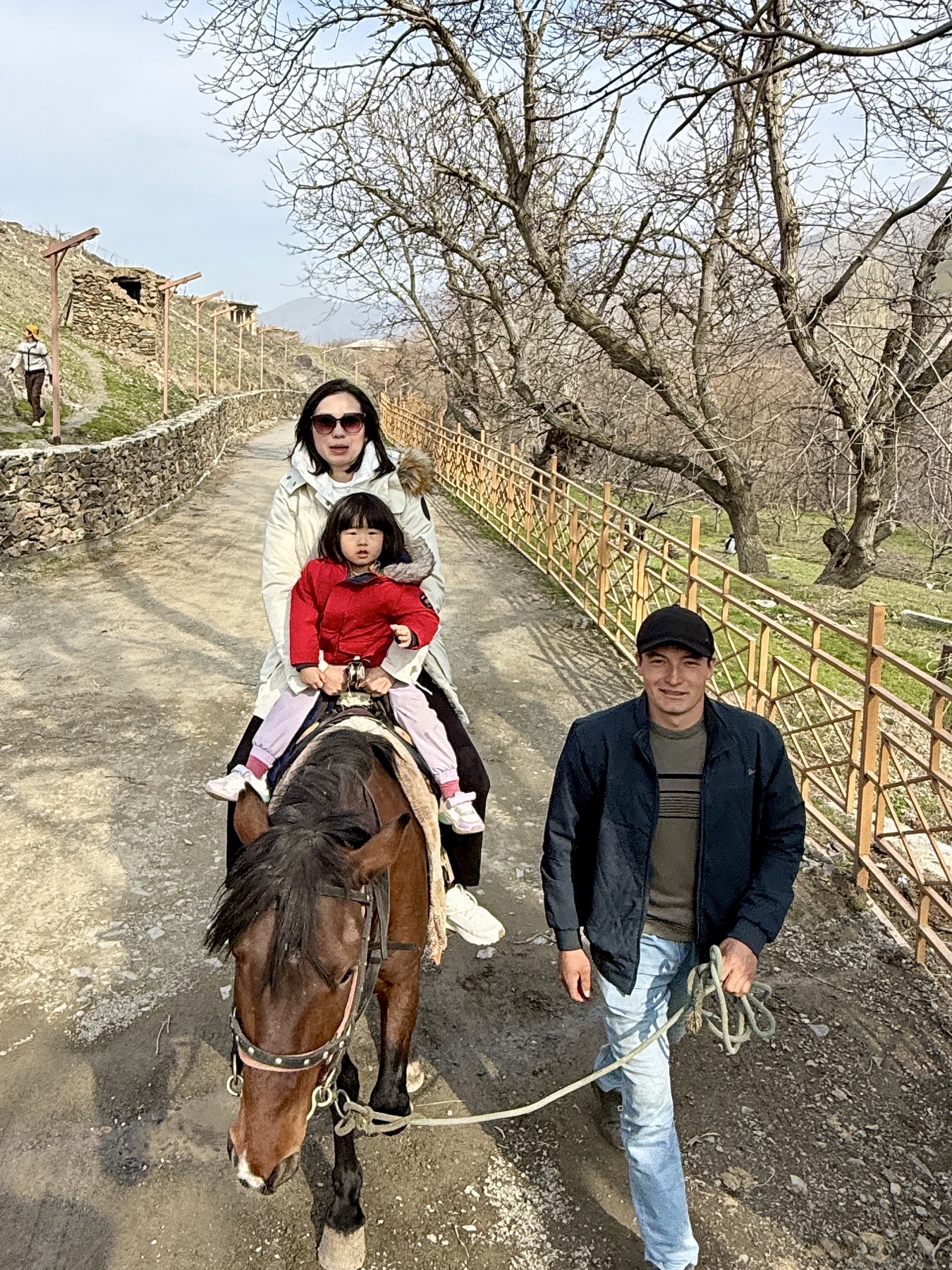 Children on horses in Hayat Village